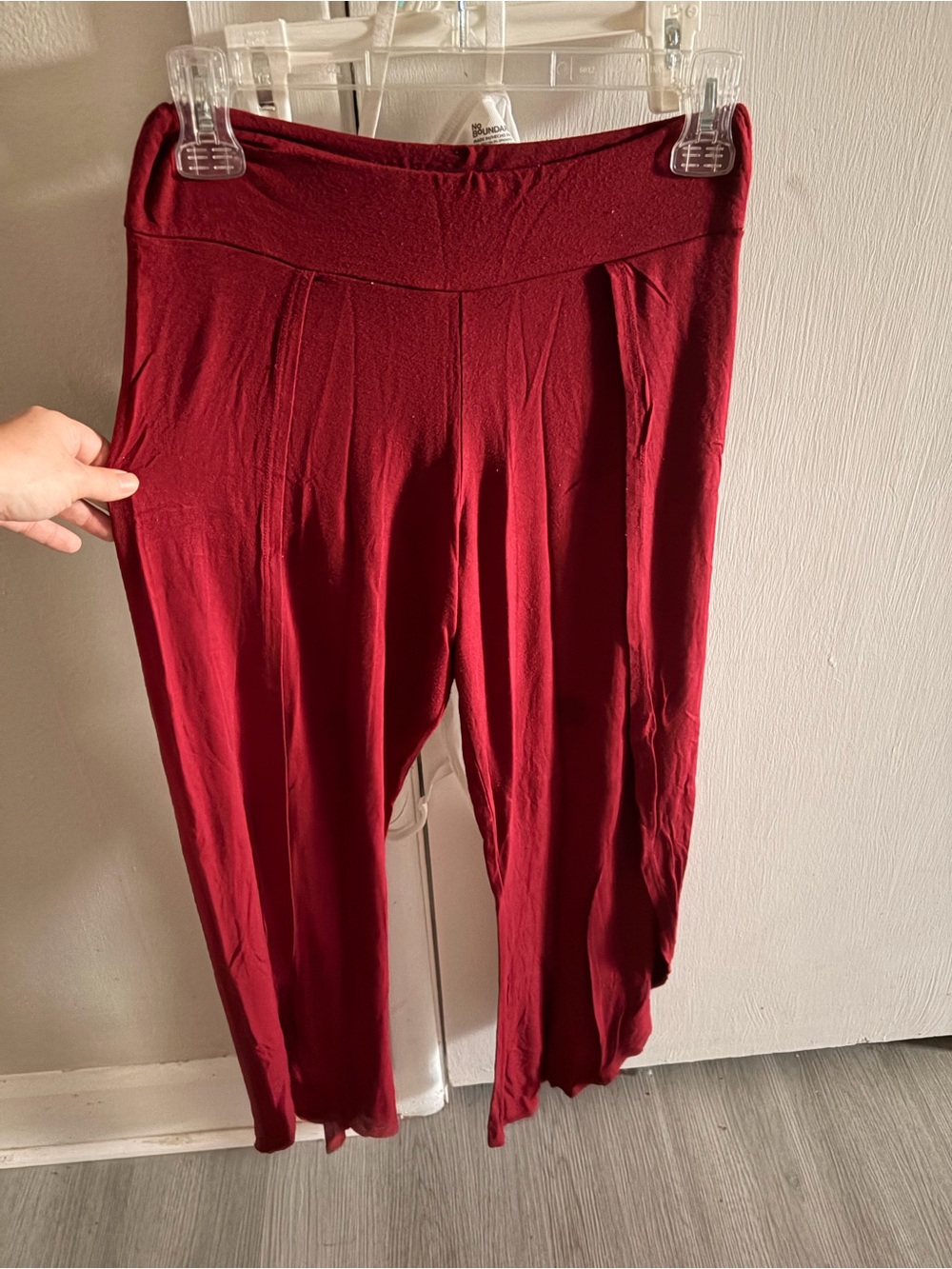 Wide Leg Stretch Palazzo Pants in Wine